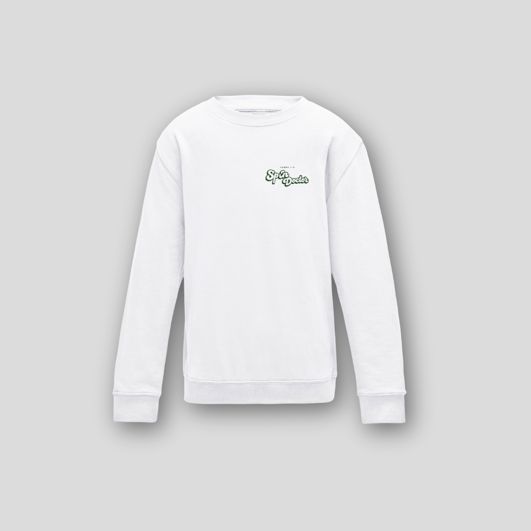 Spin Doctor Sweatshirt- White/Green - Kids Sweatshirt | Tommy Ts