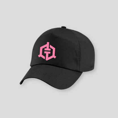 Tommy T’s Original 5-Panel Cap- Black/Pink