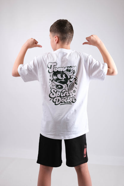 Spin Doctor Oversized Tee- White/Green
