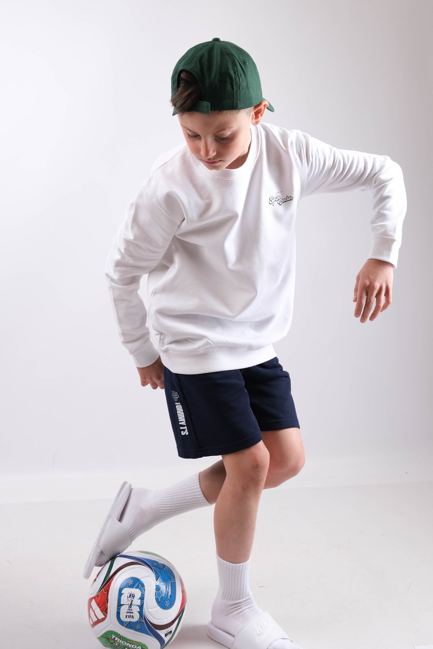 Spin Doctor Sweatshirt- White/Green - Kids Sweatshirt | Tommy Ts