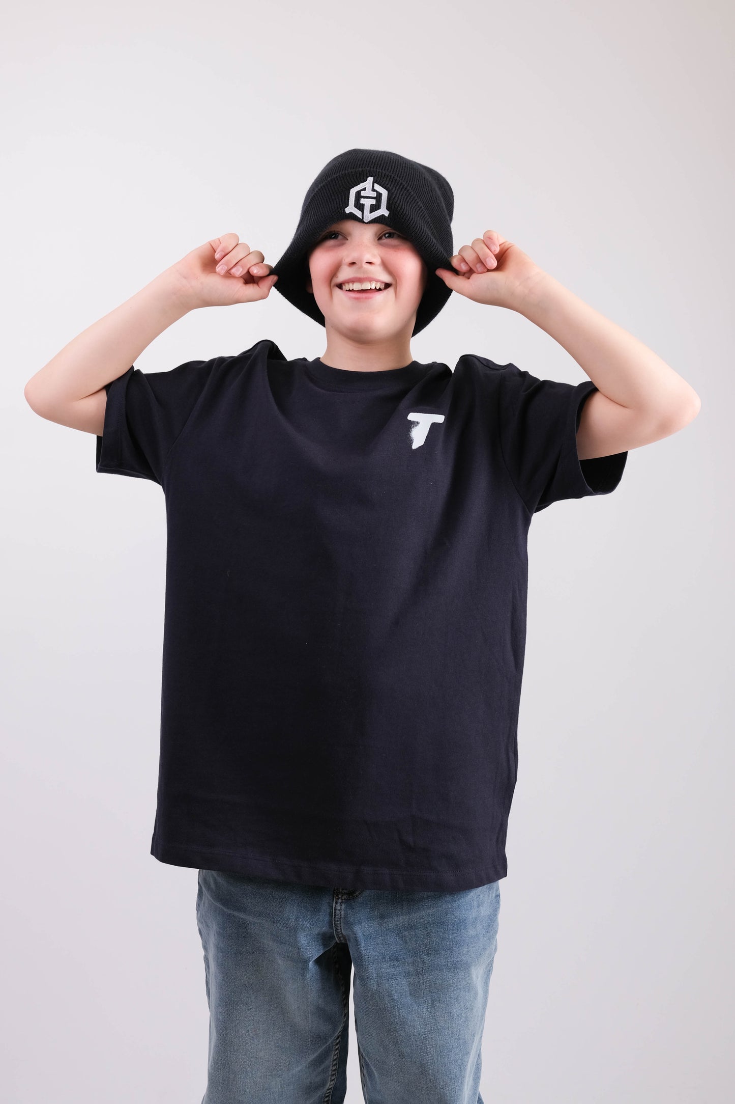 Tommy T’s Original Cuffed Beanie- Black/White