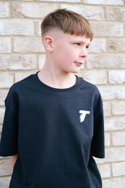Tommy T’s Icon Oversized Tee- Navy Blue - Kids Oversized T-Shirt | Tommy Ts